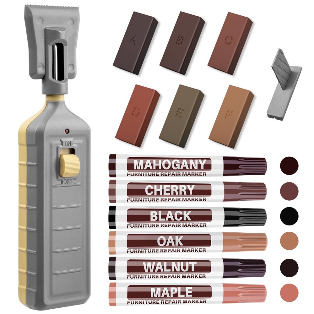 Laminate Floor Repair Kit with Heat Pen, 6 Colors Linoleum A-6