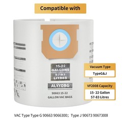 For Shop Vac Bags 15-22 Gallon, ALYYDBG Type G 90663 Multicolor
