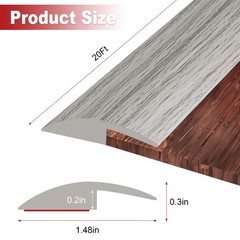 20Ft Carpet Floor Transition Strip, Self Adhesive 5mm, 20Ft, Gray Forest