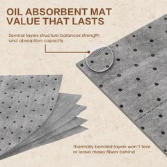 Oil Absorbent Mat Roll, Oil Absorbent Pads 15″ x 150′ Heavy Duty for Industri…