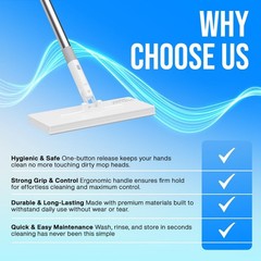 CleanMattix – FlexiClamp Sweep & Mop Kit – Compatible with Swiffer White