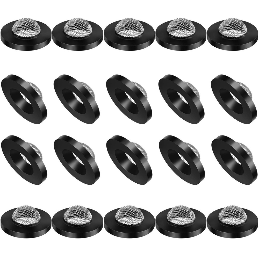 20 Pcs Hose Washer with Screen Filter Washers Stainless Steel & 1 inch, black