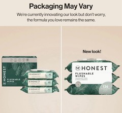 The Honest Company Hypoallergenic Flushable Wipes Sensitive Skin 42 Ct Pack of 3