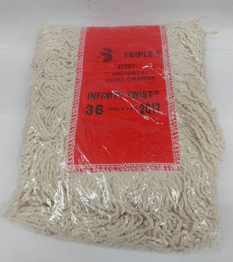 Qty/9 Triple S 37251 Special Endless 36″ Infinity Twist Dust Mop 3″ Natural