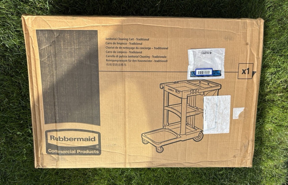 Rubbermaid FG617388BLA Janitor Cart Black NEW in Box Janitorial