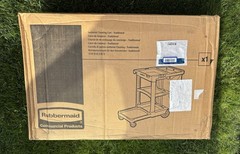 Rubbermaid FG617388BLA Janitor Cart Black NEW in Box Janitorial