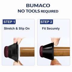 BUMACO Chair Leg Floor Protectors Universal XS, Black-20 Pcs