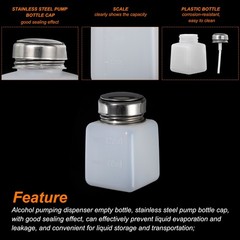 5Pack 4 Oz/120ml Alcohol Push Down Pump Dispenser Bottle Press White