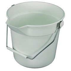 Impact Deluxe Heavy-Duty Bucket, Polypropylene, Gray, 10.63″ Diameter