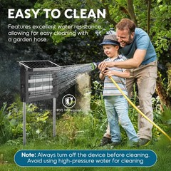 Solar Bug Zapper Outdoor, Mosquito 4500V Cordless Black & Silver