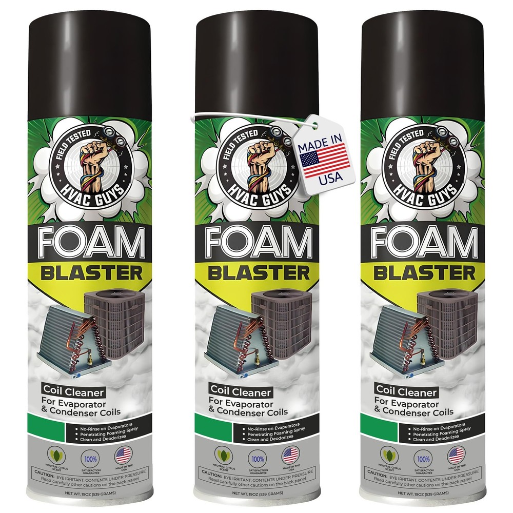 Leak Saver Foam Blaster AC Coil Cleaner Spray | 18 Fl Oz (Pack of 3)