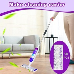 Pure Realm 20 Count Disposable Power mop 20 PowerMop Pads, Purple 20 Mop Pads