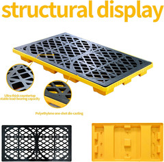 Heavy-Duty 2 Drum Spill Pallet, 2000 Lbs Capacity, Forkliftable Containment Tray