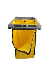 1050 Janitor Cart Commercial Housekeeping Utility Cart with 3 Shelfs, 25 Gall…