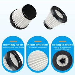 4 Pack F117 Filters Compatible with Dirt handheld vacuum filter(white)