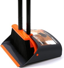 52 Inch Long Handle Broom Dustpan Set Upright Standing Floor Cleaning Tool
