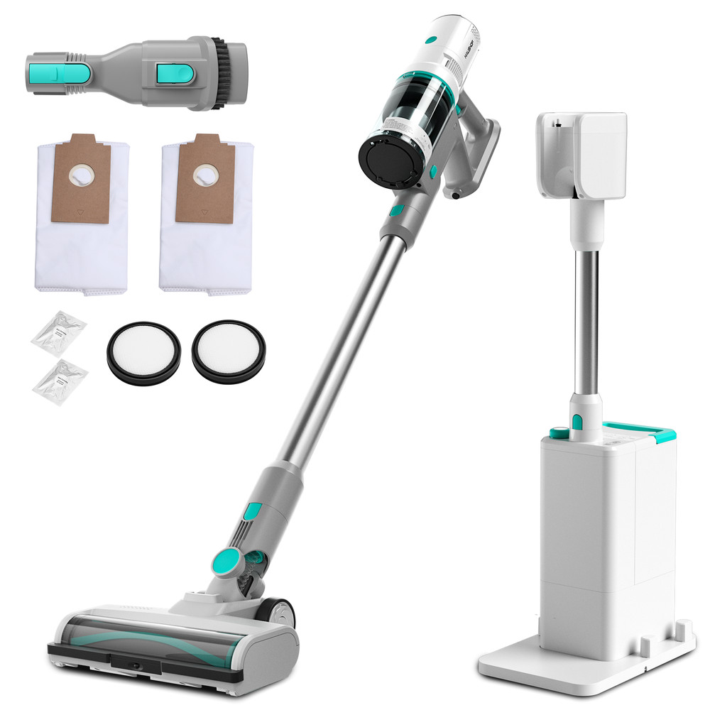 HAUSHOF Cordless Vacuum Cleaner with Auto Empty Station HEPA Filter 250W Motor