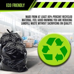 Aluf Plastics 45 Gallon 1.4 Mil Black Heavy Duty Garbage Bags – 40 Inch X 46