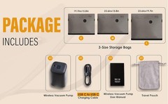 Rechargeable Wireless Pump Vacuum Bags, Portable Storage Bags for Travel and
