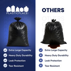 Plasticplace 95-96 Gallon Trash Bags 2 mil thick – 50 Bags on Rolls