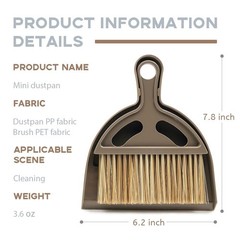Mini Broom and Small Dustpan Brush – Dustpans, 1set, Brown
