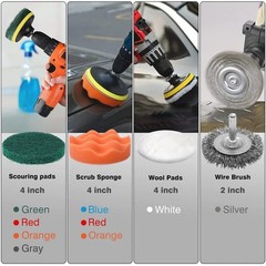 30 Piece Drill Brush Attachments Set, Scrub Pads & Sponge & Colorful
