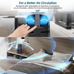 POMORON 4-in-1 Air Purifiers for Home, Air Ionizer Negative Ion Generator, Tr…