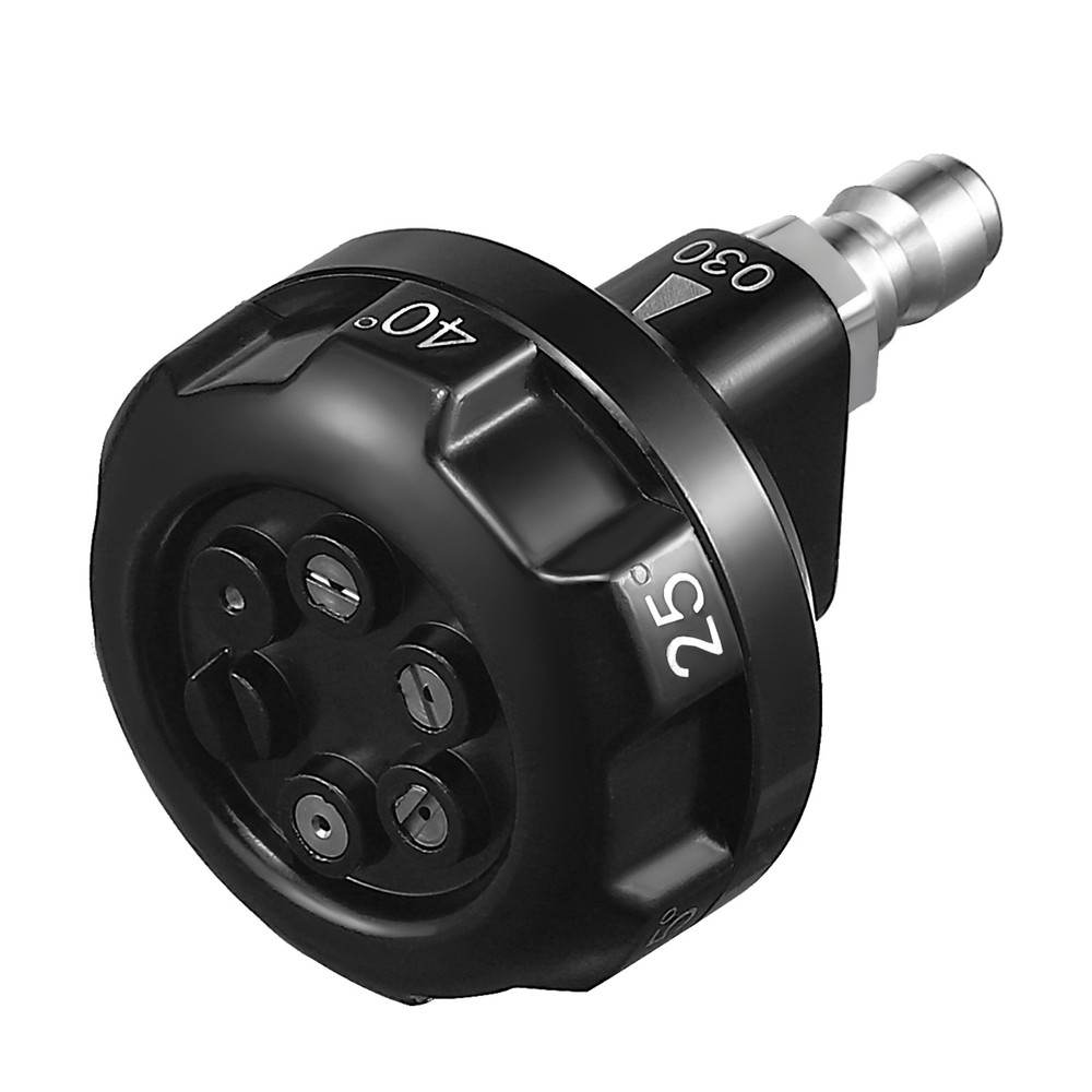 FIXFANS Pressure Washer Nozzle, 6 in 1 Quick Change Over Black, Silver, White