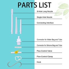 Enema Kit Replacement Part – 6.6ft Silicone Hose With 6 Tips, Clear