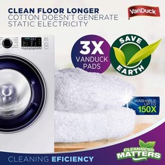 100% Cotton Terry Mop Pads 15×8 Inches 3-Pack, Cloth Covers White