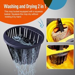 Commercial Mop Bucket with Wringer Portable Collapsible Plastic Mop Bucket Clean