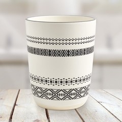 Ceramic Trash Can with Bohemian Design for Home Decor