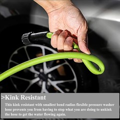 25ft 3/8″ Pressure Washer Hose Green Super Flexible Kink Free Extension 3600psi