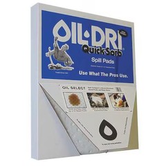 Oil-Dri L70320 Sorbent Pad, 2 Gal, 15 In X 19 In, Oil, White, 20 Pk