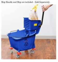 26 QT Blue Space Saving Combo Mop Bucket and Side Press Wringer Lavex