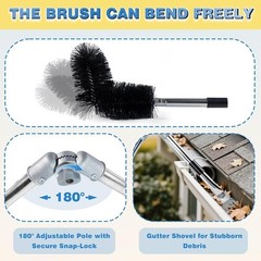Gutter Cleaning Tools from the Ground, 13.1FT Adjustable Cleaner Black