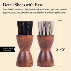 Horsehair Dauber Brush Set, Shoe Shine Polish Applicators for Leather Boots,