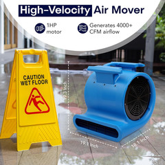 3-Speed Air Mover 1HP 4000+ CFM Monster Floor Blower Carpet Dryers Janitoral Flo