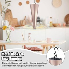 Glovv Fly Fans for Tables, Bug Food Fan Outdoor Indoor Keep 3 pack, golden