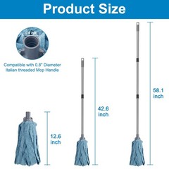 KeFanta Mops for Floor Cleaning,One Mop Handle with 2 Blue 0.8 inches,