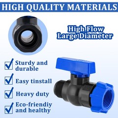 4 Pack 3/4 GHT High-Flow Garden Hose Shut inch, 360° Swivel Ball Valve