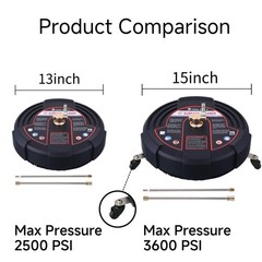 Tool Daily 15 Inch Pressure Washer Surface Cleaner with 3 15 Inch, Black