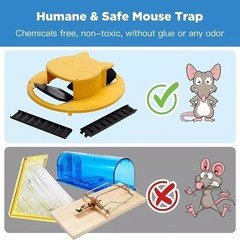 Mouse Bucket Trap with Auto Reset Lid, Mouse Bucket Trap for 5 Gallon Bucket