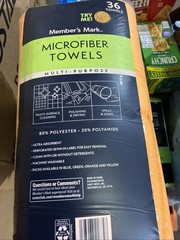 Member’s Mark Microfiber Towels, 16″ x 16″, 36 Count – Orange