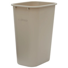 Janitorial Rectangular Waste Baskets Beige 41 Quart 15 1/4Wx11Dx19 5/8H Inch