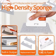 14 Pcs Black Window Track Cleaner Tools Groove Cleaning Brush Set