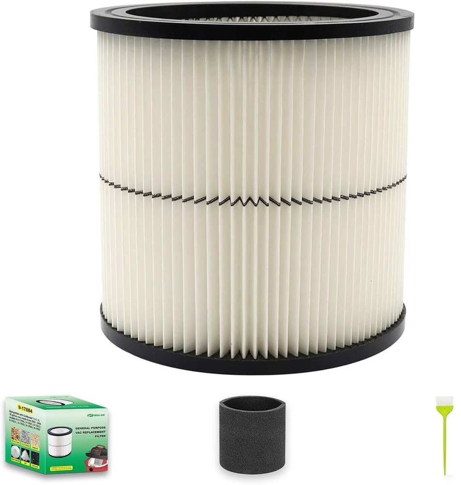 1 Pack 17884 Vacuum Cartridge Filter Replacement 1 Pack+1 Foam Sleeve