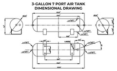 HornBlasters 3-Gallon (11.35 Liters) 7 Port Air Tank – Powdercoat Finish – Tw…