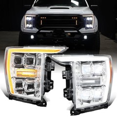 2021-2023 Ford F150 LED Quad Proj Headlights Animated Switchback Seq Turn Pair