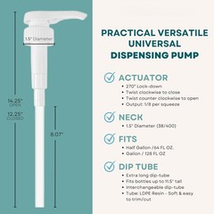 (Lot of 50) 1 Gallon White Pump Dispenser 38/400 Heavy Duty FREE SHIP USA NEW